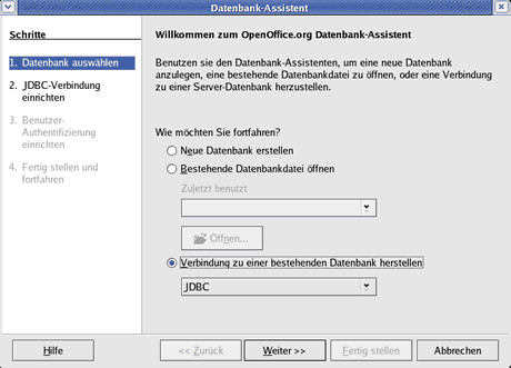 OpenOffice Verbindung zu PostgreSQL OpenOffice Verbindung zu PostgreSQL